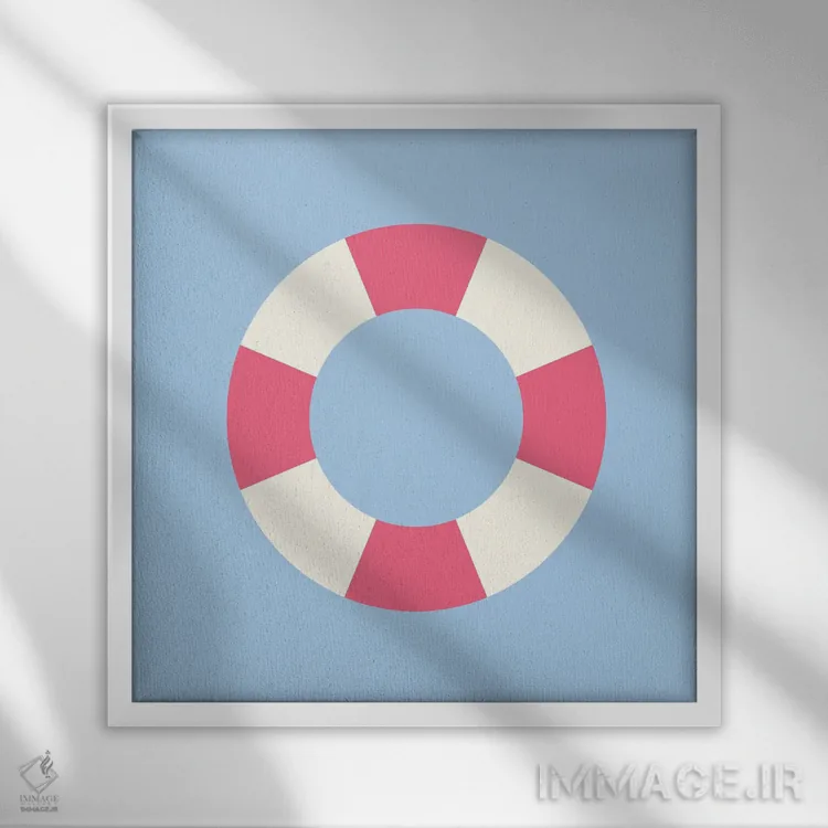 تابلو "تیوپ شنا در استخر" اثر لایمن کریتیو کو. (شرکت/استودیو خلاق) - نمای قابدار سفید