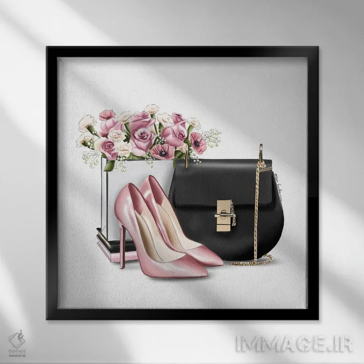 تابلو لوازم ضروری بهاری اثر الزا فوچه - نمای قابدار مشکی