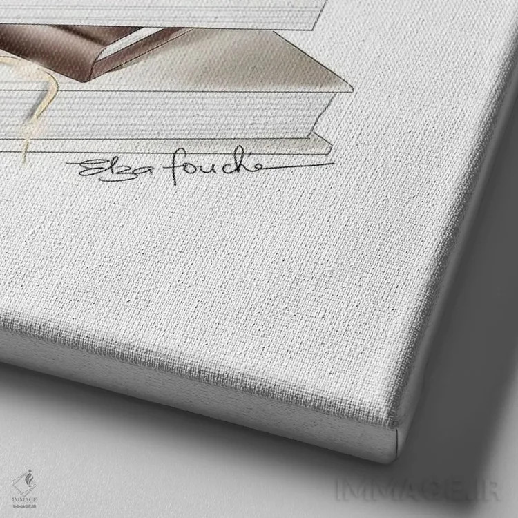 تابلو هات چاکلت (شکلات داغ) اثر الزا فوچه - نمای نزدیک بافت بوم