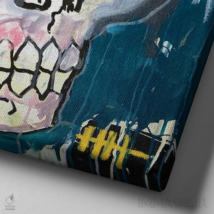 تابلو جمجمهٔ ۱۷ اثر اددی لاو - نمای نزدیک بافت بوم