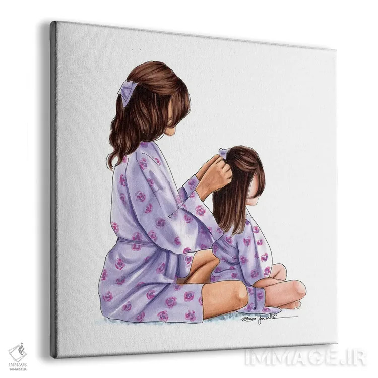 تابلو مادر و دختر اثر الزا فوچه - نمای پرسپکتیو محصول