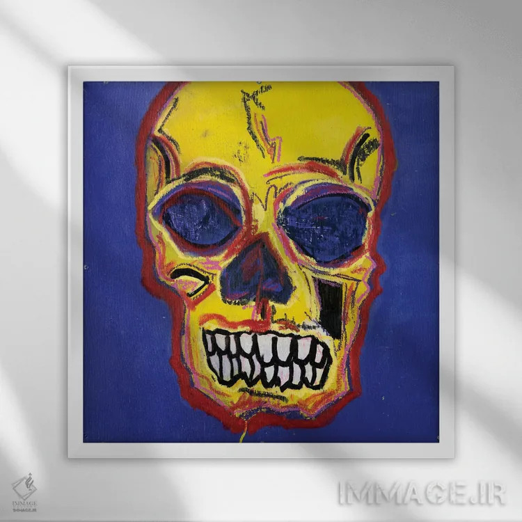 تابلو جمجمهٔ ۱۳ اثر اددی لاو - نمای قابدار سفید