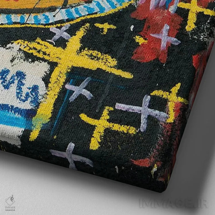 تابلو کاپیتان با کشتی غرق میشود اثر اددی لاو - نمای نزدیک بافت بوم