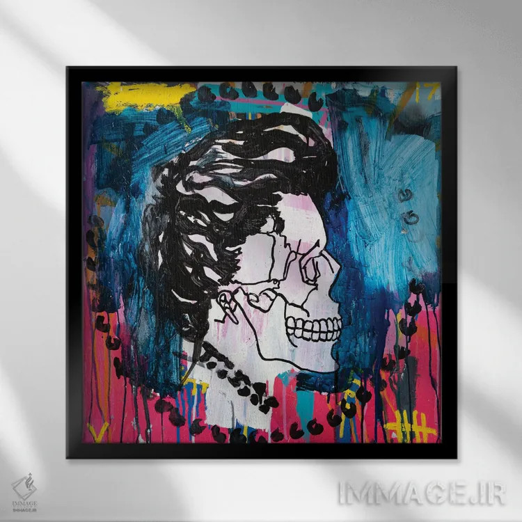 تابلو رنگهای صورتی با بلوز کسبوکار سلطنتی اثر اددی لاو - نمای قابدار مشکی