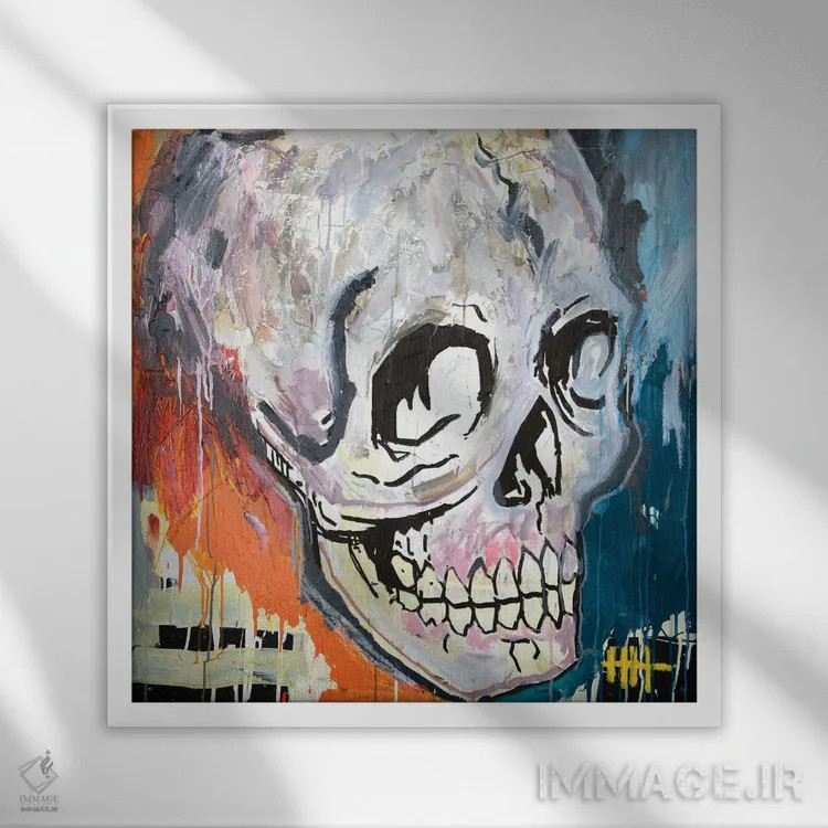 تابلو جمجمهٔ ۱۷ اثر اددی لاو - نمای قابدار سفید