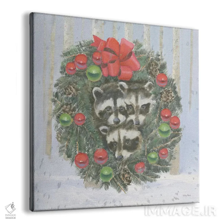 تابلو حیوانات کریسمسی شاد ۶ اثر امیلی آدامز - نمای پرسپکتیو محصول