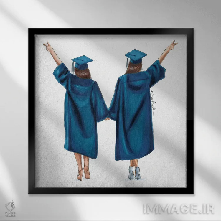 تابلو ما موفق شدیم اثر الزا فوچه - نمای قابدار مشکی