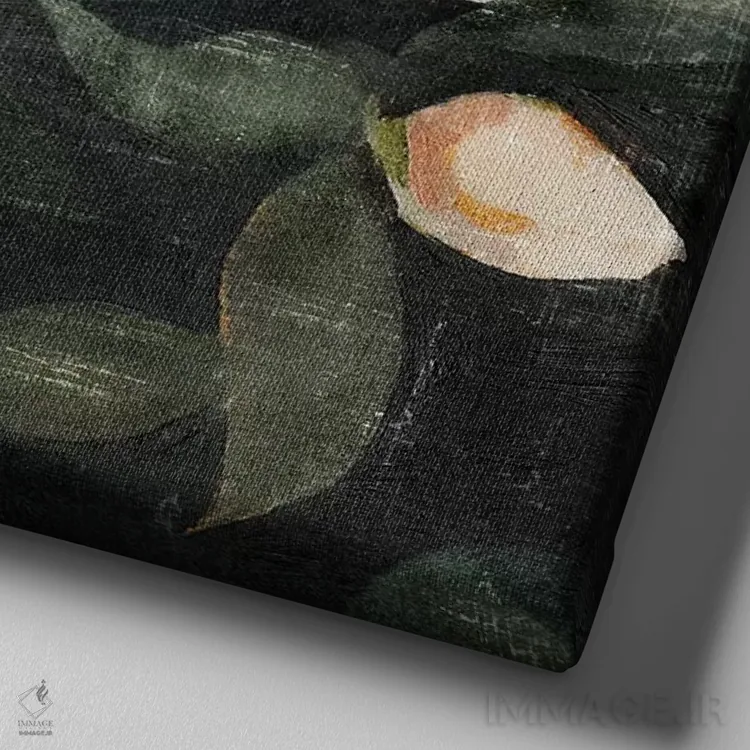 تابلو رزهای باغ نرم ۲ اثر اما کارولین - نمای نزدیک بافت بوم