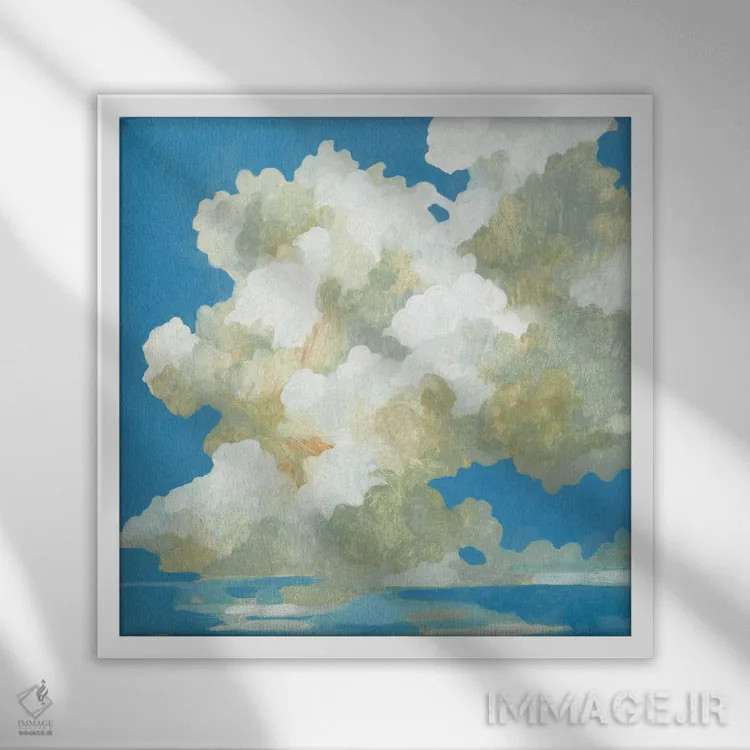 تابلو حرکت ابر کومولوس ۱ اثر اما کارولین - نمای قابدار سفید