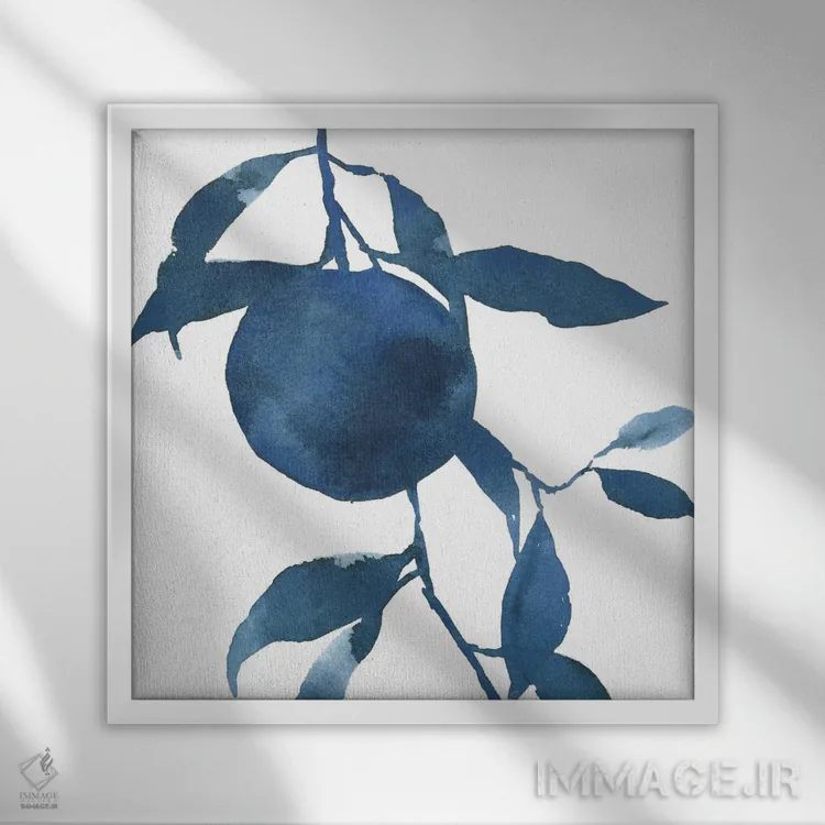 تابلو پرتقالهای نیلی ۲ اثر اما کارولین - نمای قابدار سفید