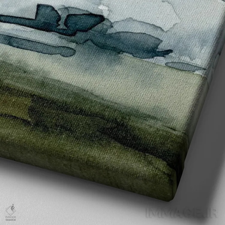 تابلو موجهای آبرنگی آزاد ۶ اثر اما کارولین - نمای نزدیک بافت بوم