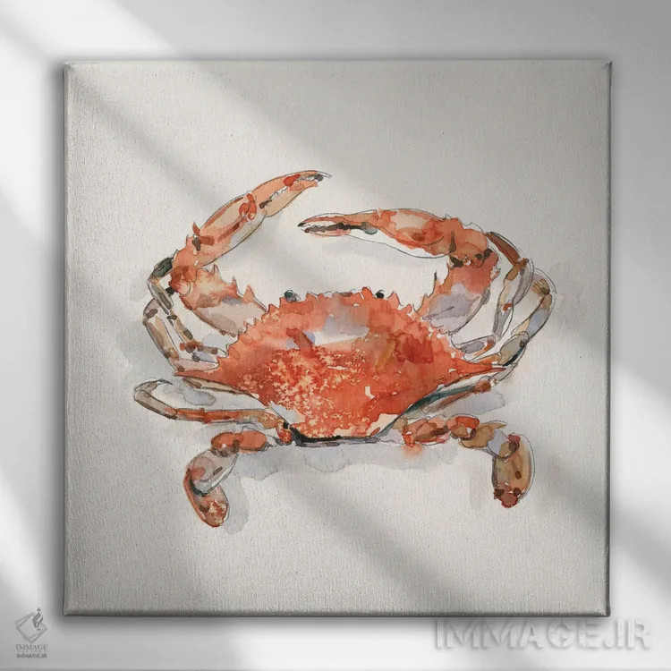 تابلو خرچنگ صدفی ۲ اثر اما کارولین - نمای روبهرو روی دیوار