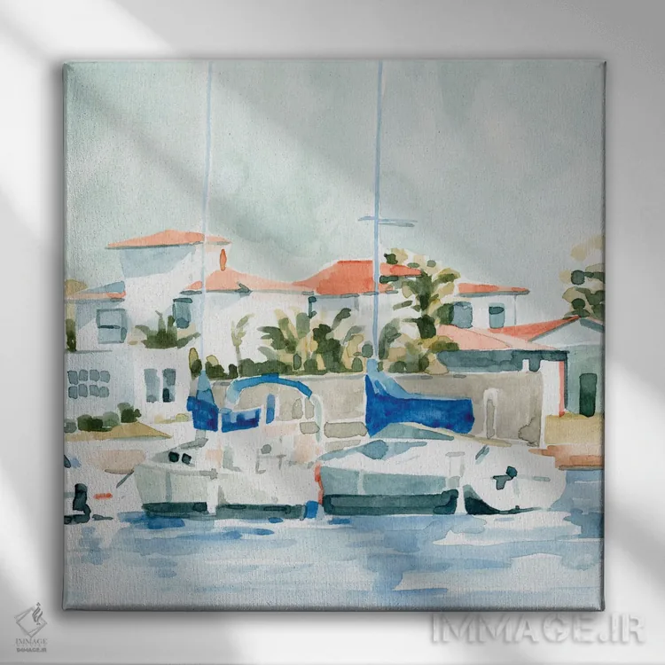تابلو تابستان در شهر ساحلی ۲ اثر اما کارولین - نمای روبهرو روی دیوار