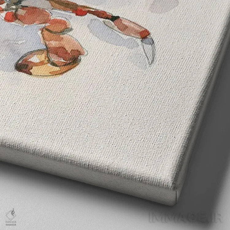 تابلو خرچنگ صدفی ۱ اثر اما کارولین - نمای نزدیک بافت بوم