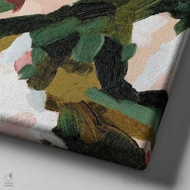 تابلو هجوم گلها ۱ اثر اما کارولین - نمای نزدیک بافت بوم