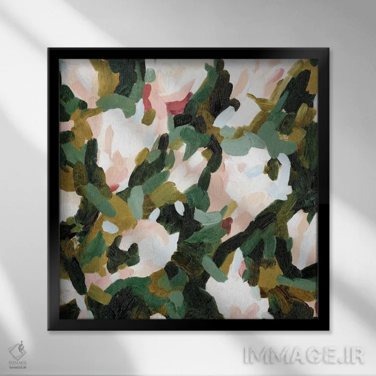 تابلو هجوم گلها ۱ اثر اما کارولین - نمای قابدار مشکی
