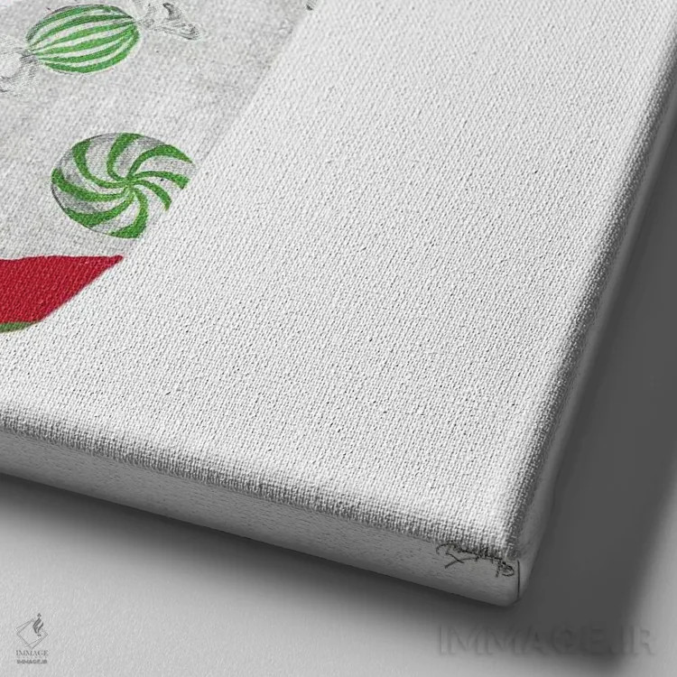 تابلو نان زنجبیلی و یک ماگ پر از کاکائو ۱ اثر الیزابت مدلی - نمای نزدیک بافت بوم