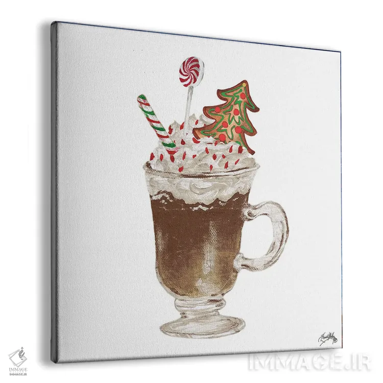 تابلو نان زنجبیلی و یک ماگ پر از کاکائو ۴ اثر الیزابت مدلی - نمای پرسپکتیو محصول