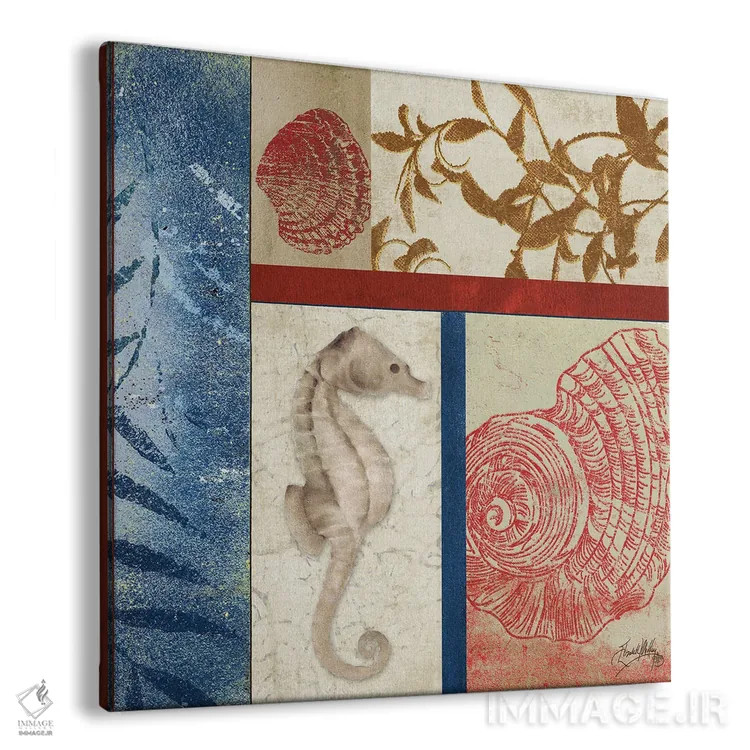 تابلو مربعهای محیط دریانوردی ۱ اثر الیزابت مدلی - نمای پرسپکتیو محصول