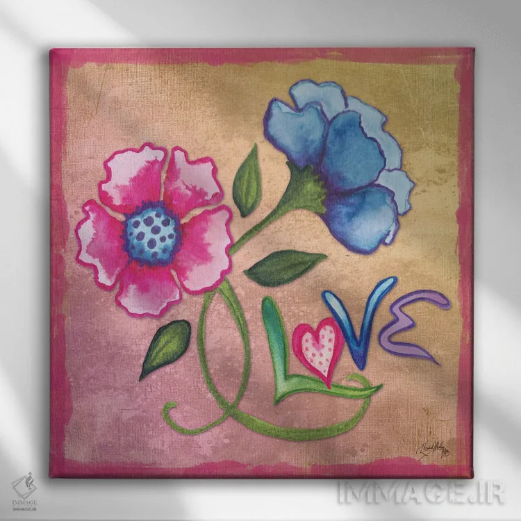 تابلو شکوفه بهاری ۳ اثر الیزابت مدلی - نمای روبهرو روی دیوار