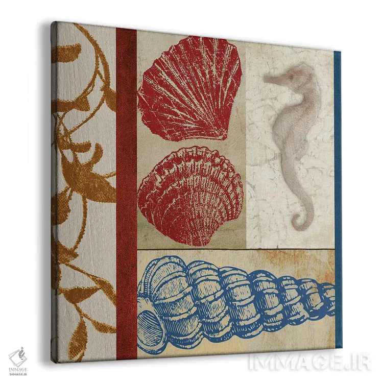 تابلو مربعهای محیط دریانوردی ۲ اثر الیزابت مدلی - نمای پرسپکتیو محصول