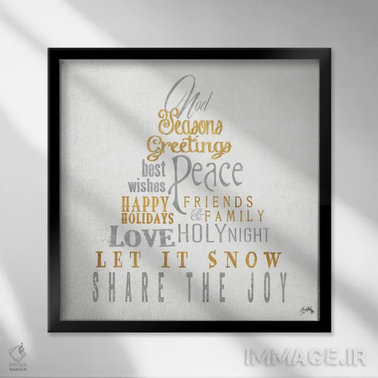 تابلو تبریک فصل نوئل اثر الیزابت مدلی - نمای قابدار مشکی