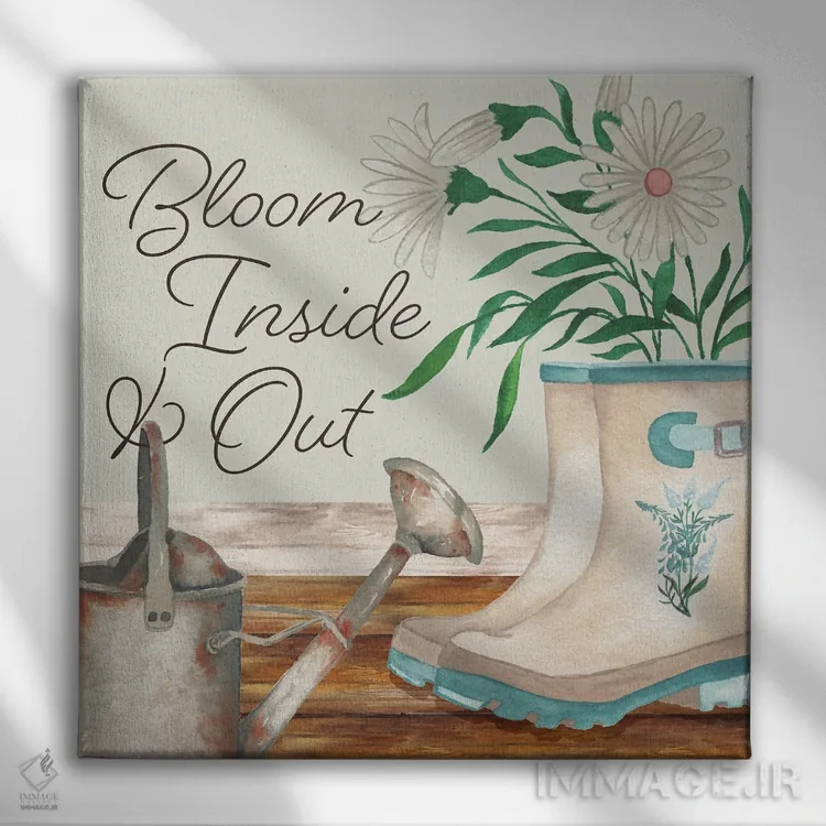 تابلو شکوفا شدن درون و بیرون اثر الیزابت مدلی - نمای روبهرو روی دیوار