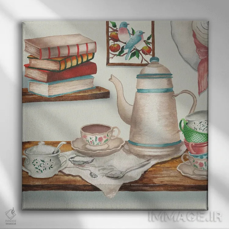 تابلو صحنهٔ کلبه ۱ اثر الیزابت مدلی - نمای روبهرو روی دیوار