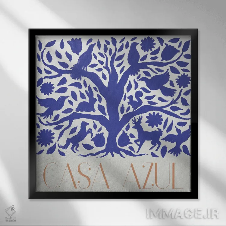 تابلو خانهٔ آبی اثر الیزابت مدلی - نمای قابدار مشکی