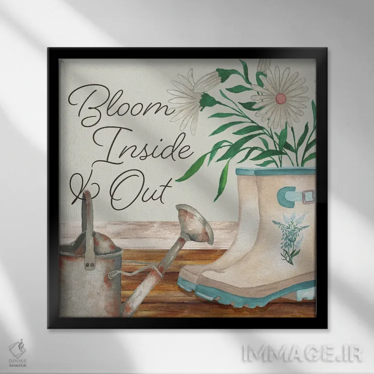 تابلو شکوفا شدن درون و بیرون اثر الیزابت مدلی - نمای قابدار مشکی