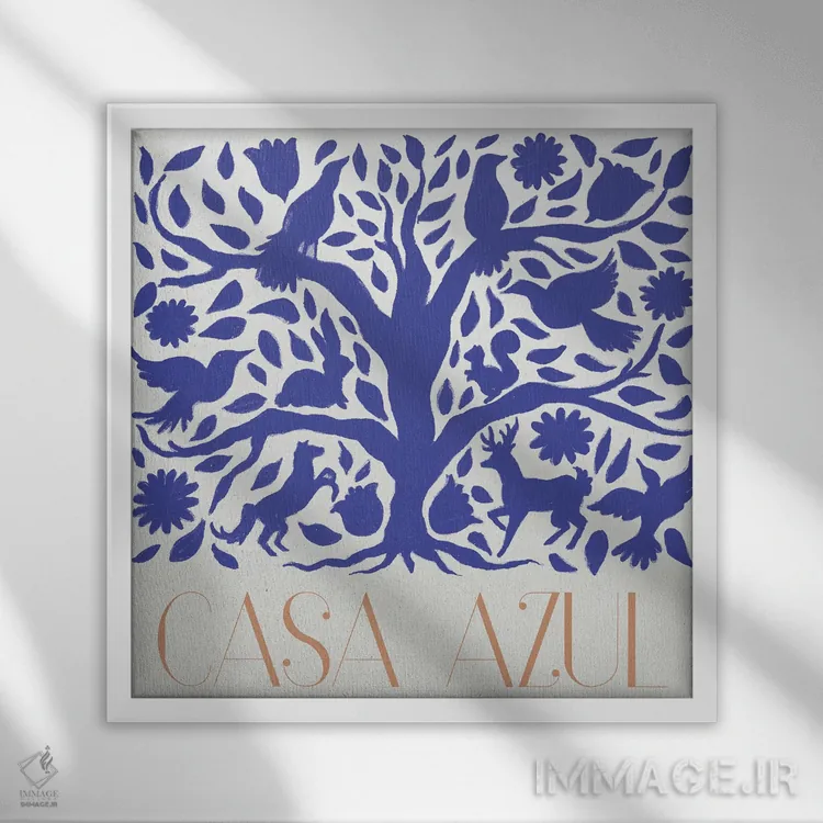 تابلو خانهٔ آبی اثر الیزابت مدلی - نمای قابدار سفید