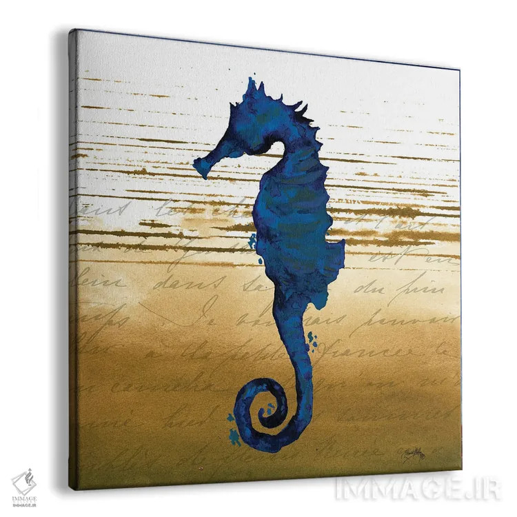 تابلو آبی ساحلی ۳ اثر الیزابت مدلی - نمای پرسپکتیو محصول