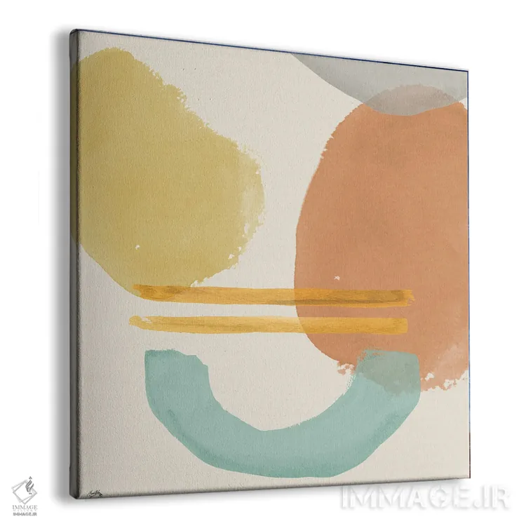 تابلو اشکال در رنگهای پاستلی اثر الیزابت مدلی - نمای پرسپکتیو محصول