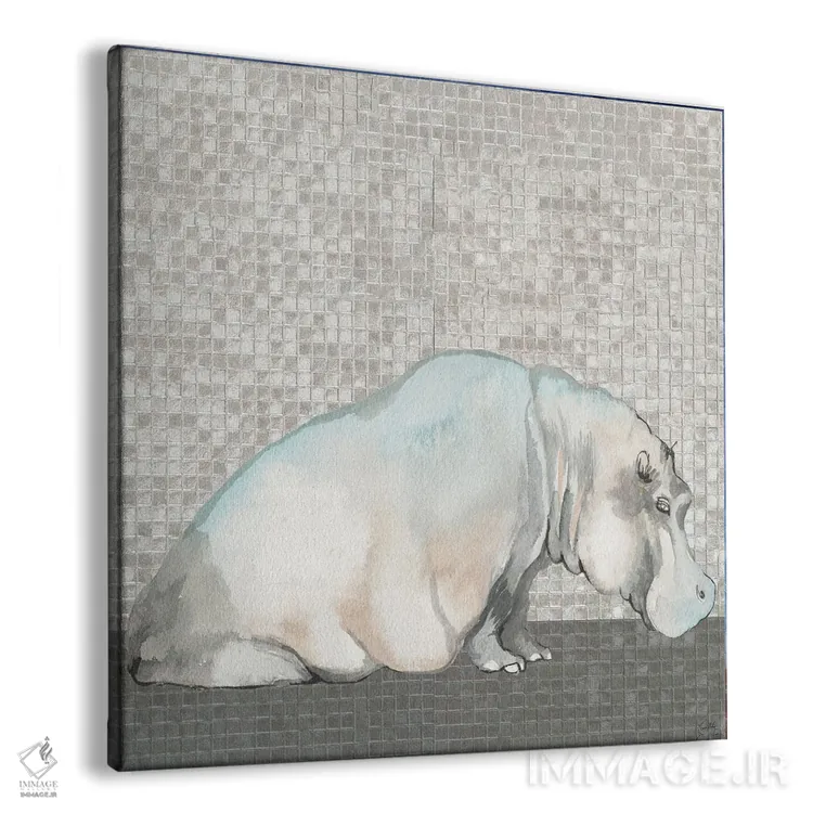 تابلو اسب آبی دروننگر اثر الیزابت مدلی - نمای پرسپکتیو محصول