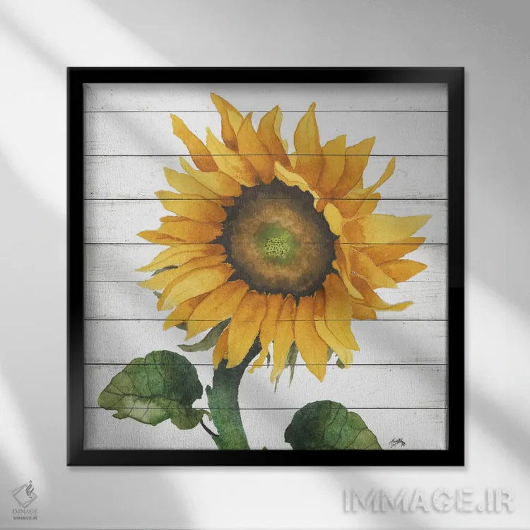 تابلو آفتابگردان شاد ۲ اثر الیزابت مدلی - نمای قابدار مشکی