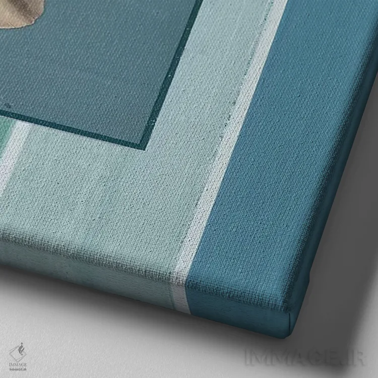 تابلو ماهی روی نوارها I اثر الیزابت مدلی - نمای نزدیک بافت بوم