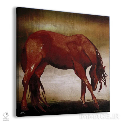 تابلو اسب قرمز I اثر الیزابت مدلی - نمای پرسپکتیو محصول
