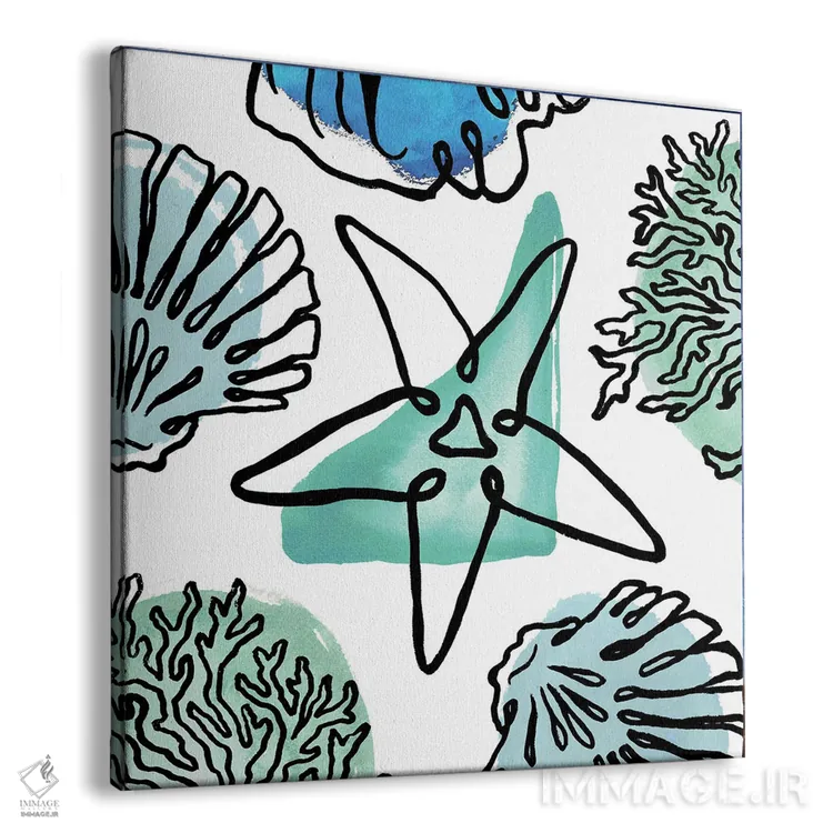 تابلو ترکیب خطوط ساحلی II اثر الیزابت مدلی - نمای پرسپکتیو محصول