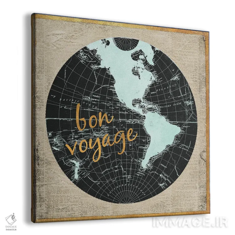 تابلو سفر خوش به جهان I اثر الیزابت مدلی - نمای پرسپکتیو محصول