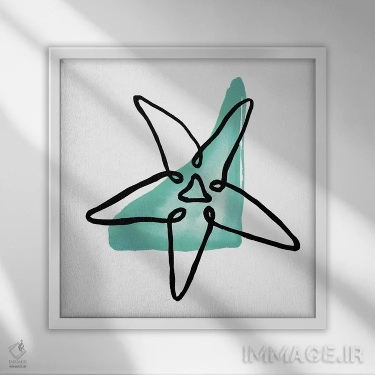 تابلو خطوط ساحلی II اثر الیزابت مدلی - نمای قابدار سفید