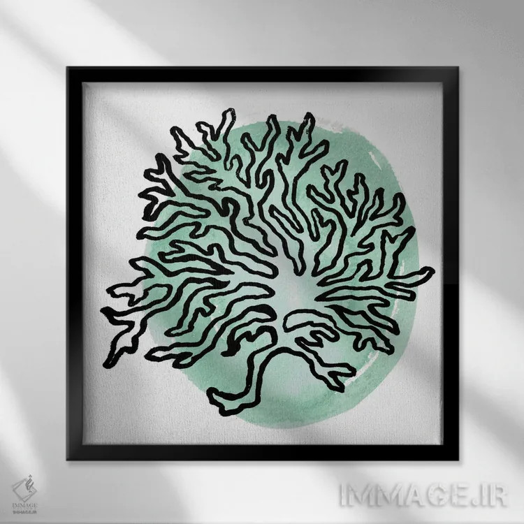 تابلو خطوط ساحلی IV اثر الیزابت مدلی - نمای قابدار مشکی