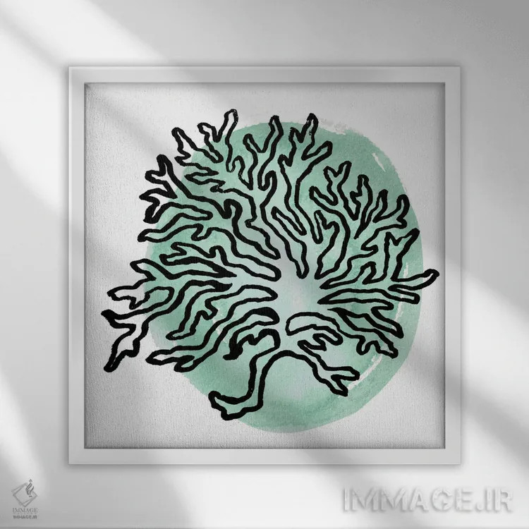 تابلو خطوط ساحلی IV اثر الیزابت مدلی - نمای قابدار سفید