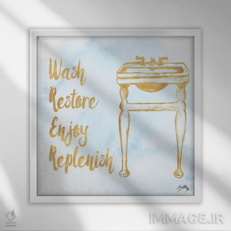 تابلو الهامبخش حمام شمارهٔ دو اثر الیزابت مدلی - نمای قابدار سفید