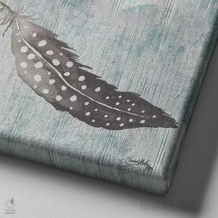 تابلو شاخدار پردار شمارهٔ یک اثر الیزابت مدلی - نمای نزدیک بافت بوم