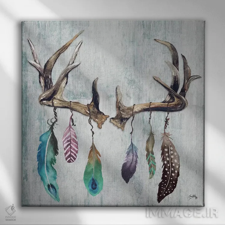 تابلو شاخدار پردار شمارهٔ دو اثر الیزابت مدلی - نمای روبهرو روی دیوار