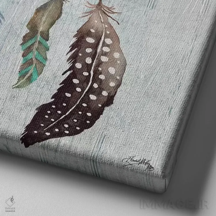 تابلو شاخدار پردار شمارهٔ دو اثر الیزابت مدلی - نمای نزدیک بافت بوم