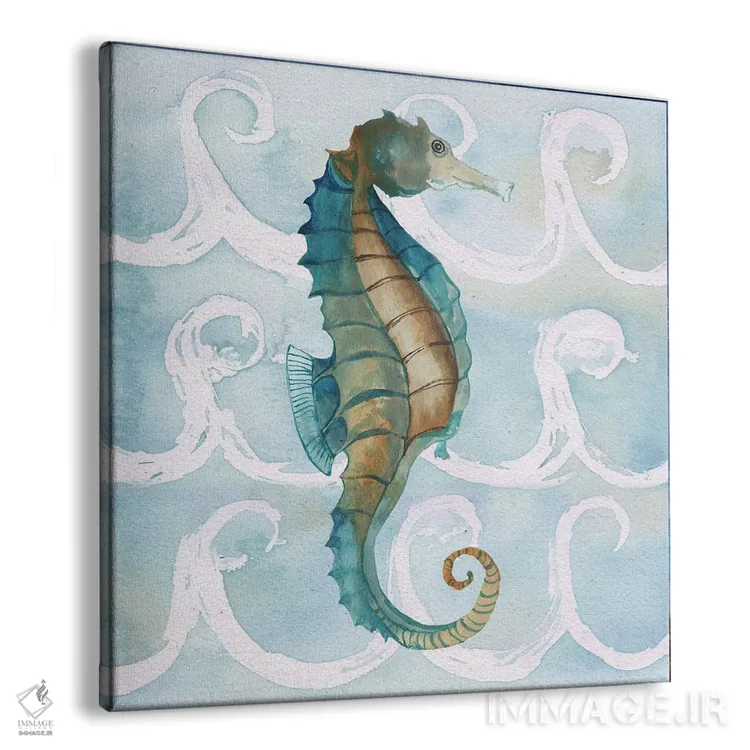 تابلو موجودات دریایی روی موجها شمارهٔ دو اثر الیزابت مدلی - نمای پرسپکتیو محصول