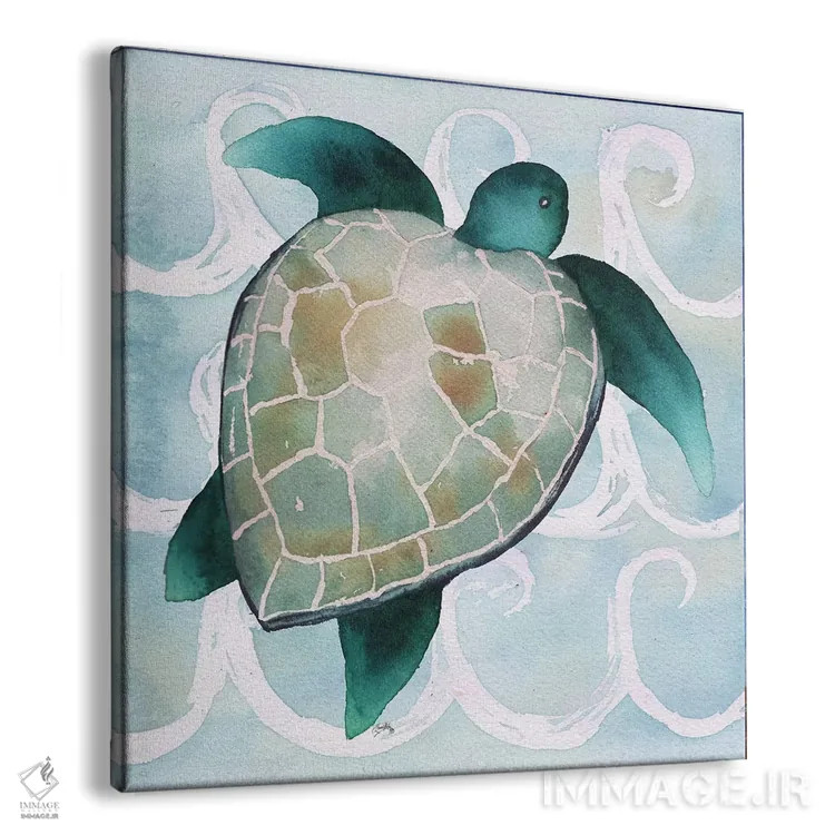 تابلو موجودات دریایی روی موجها شمارهٔ سه اثر الیزابت مدلی - نمای پرسپکتیو محصول