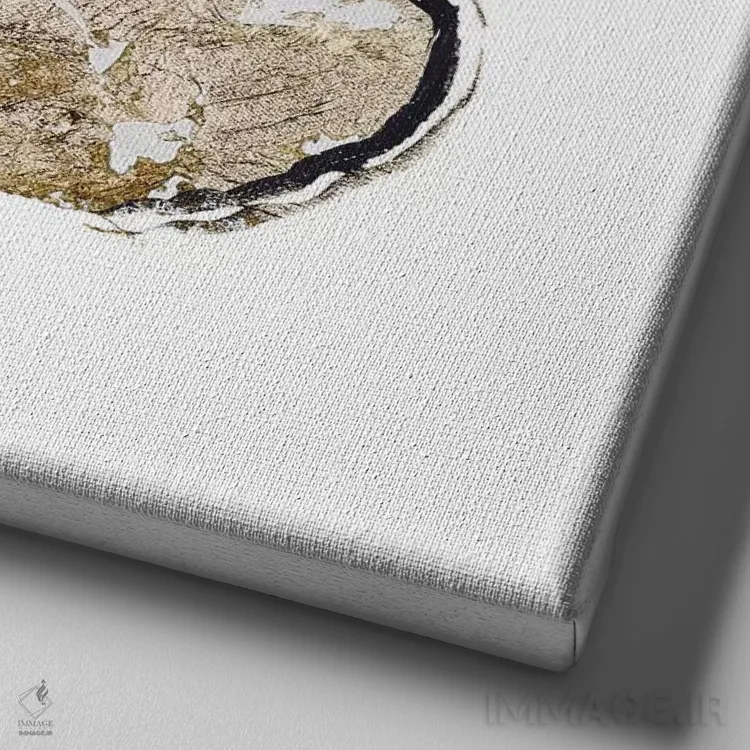 تابلو درخشش طلایی شمارهٔ دو اثر الیزابت مدلی - نمای نزدیک بافت بوم