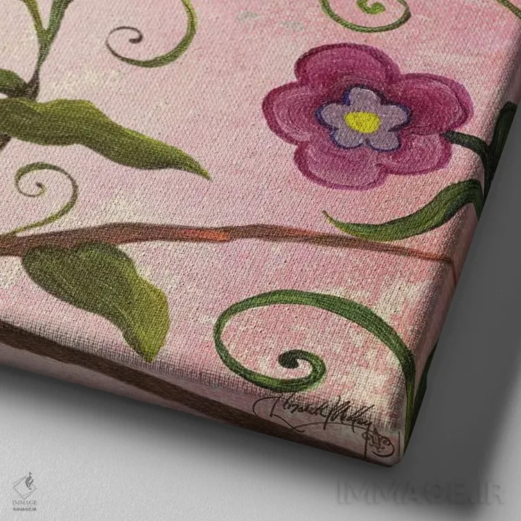 تابلو جغد تو هستم شمارهٔ دو اثر الیزابت مدلی - نمای نزدیک بافت بوم